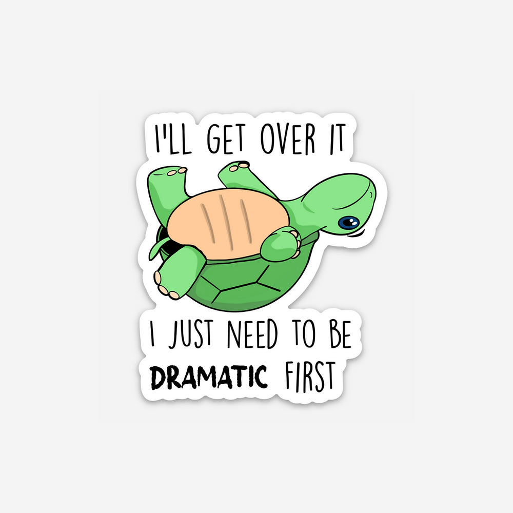 Dramatic Turtle Vinyl Sticker - Club Bionic Art