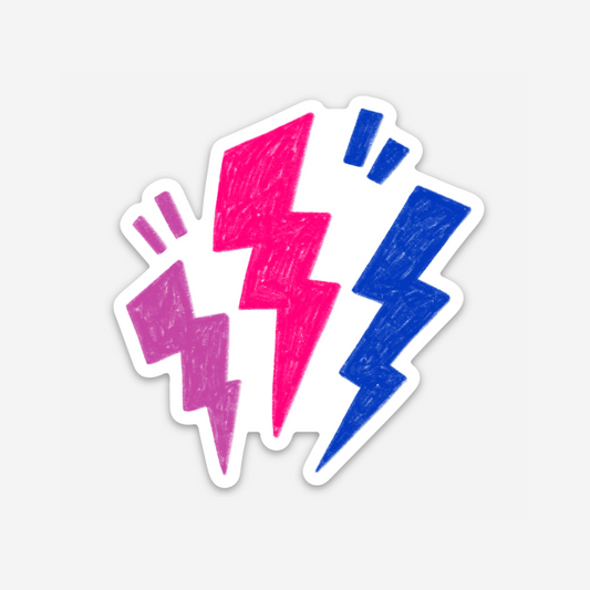 Bi Pride Lightning Bolts Vinyl Sticker