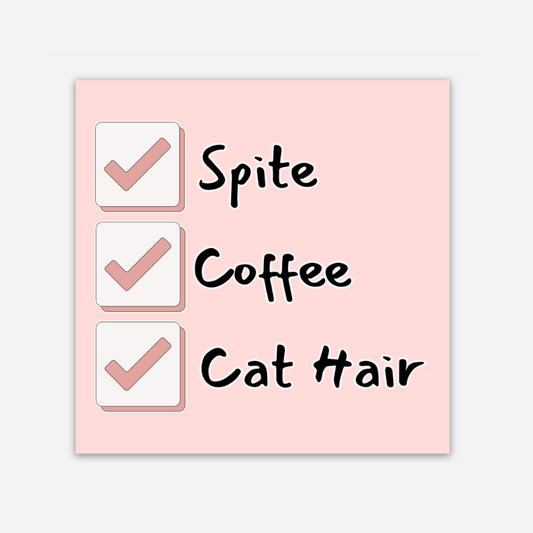 Spite, Coffee, Cat Hair Vinyl Sticker