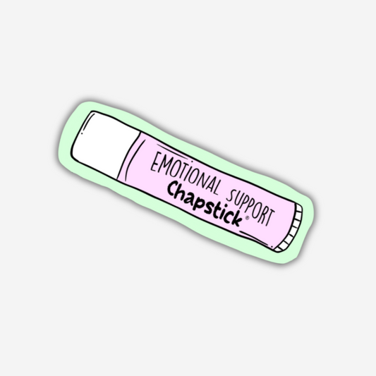 Emotional Support Chapstick Vinyl Sticker