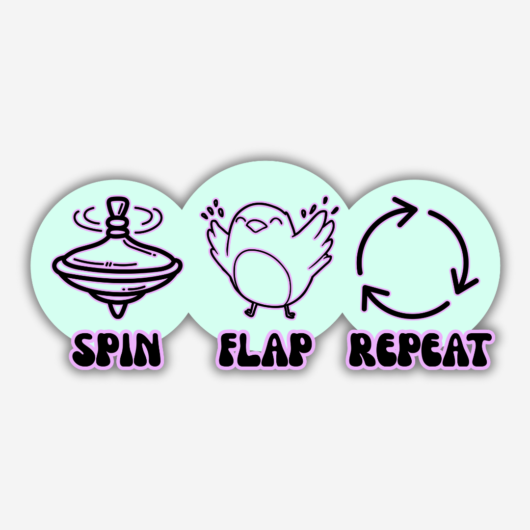 Spin, Flap, Repeat Vinyl Sticker - PRE-ORDER